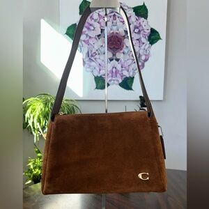 Coach Lola Warm Brown Suede Shoulder Bag -Never Carried